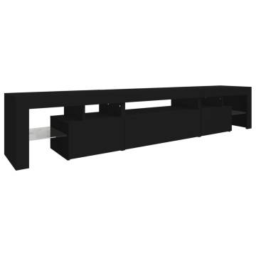 TV Cabinet with LED Lights Black 215x36.5x40 cm