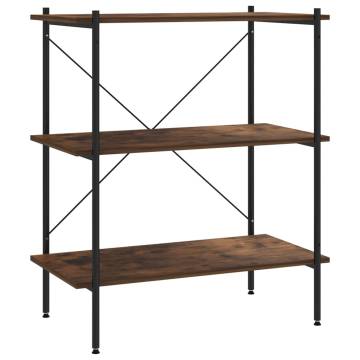 3-Tier Shelving Unit Black and Dark Wood 80x40x92 cm