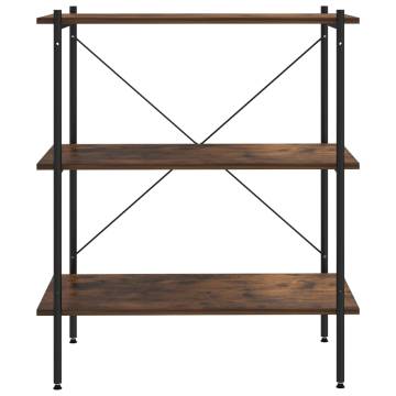 3-Tier Shelving Unit Black and Dark Wood 80x40x92 cm