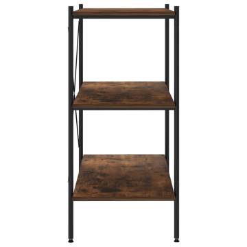 3-Tier Shelving Unit Black and Dark Wood 80x40x92 cm