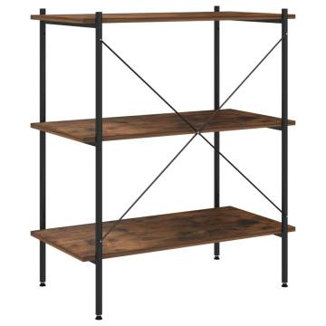 3-Tier Shelving Unit Black and Dark Wood 80x40x92 cm