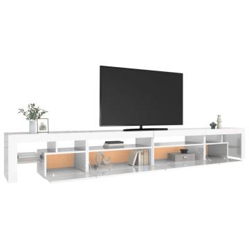 TV Cabinet with LED Lights High Gloss White 290x36.5x40 cm