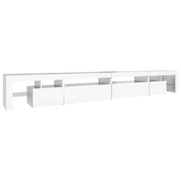 TV Cabinet with LED Lights High Gloss White 290x36.5x40 cm