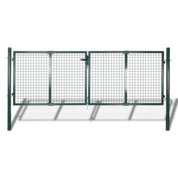 Fence Gate Steel 306x175 cm Green