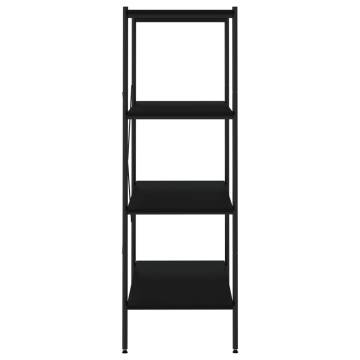 4-Tier Shelving Unit Black 80x40x130 cm