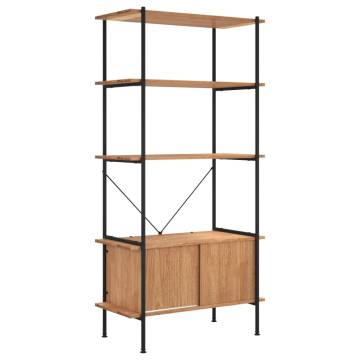 5-Tier Shelving Unit with Cabinet 80x40x163 cm Steel and Engineered Wood