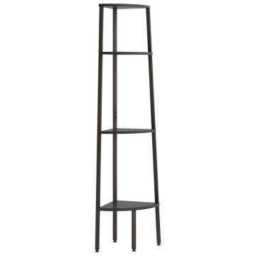 4-Tier Corner Shelf Black 45.5x31.5x150 cm