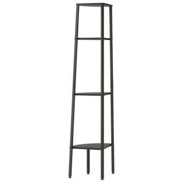 4-Tier Corner Shelf Black 45.5x31.5x150 cm