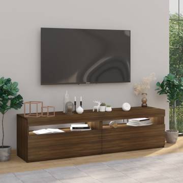 TV Cabinet with LED Lights 2 pcs Brown Oak 75x35x40 cm