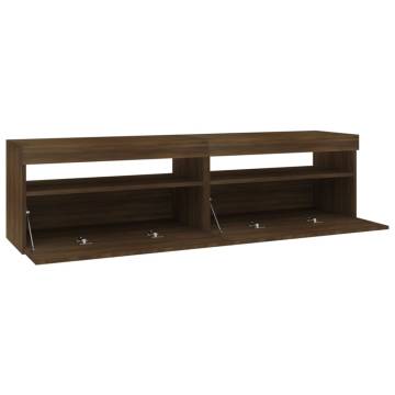 TV Cabinet with LED Lights 2 pcs Brown Oak 75x35x40 cm