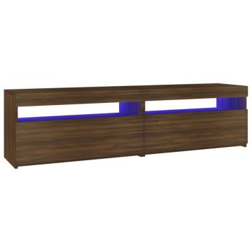 TV Cabinet with LED Lights 2 pcs Brown Oak 75x35x40 cm