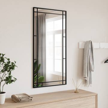 Wall Mirror Black 50x100 cm Rectangle Iron