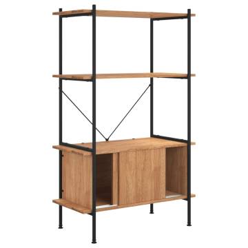 4-Tier Shelving Unit with Cabinet 80x40x130 cm Steel and Engineered Wood