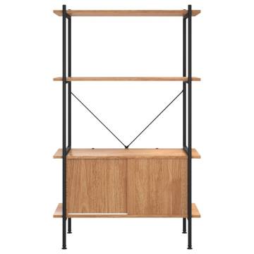 4-Tier Shelving Unit with Cabinet 80x40x130 cm Steel and Engineered Wood