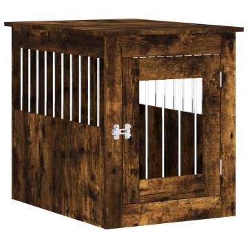 Dog Crate Furniture Smoked Oak 55x75x65 cm Engineered Wood