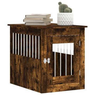 Dog Crate Furniture Smoked Oak 55x75x65 cm Engineered Wood