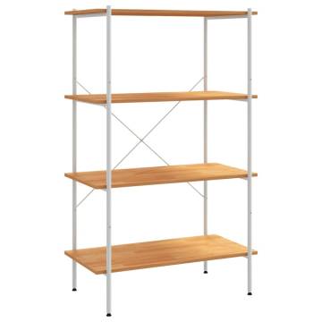 4-Tier Shelving Unit White and Oak 80x40x130 cm