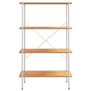 4-Tier Shelving Unit White and Oak 80x40x130 cm