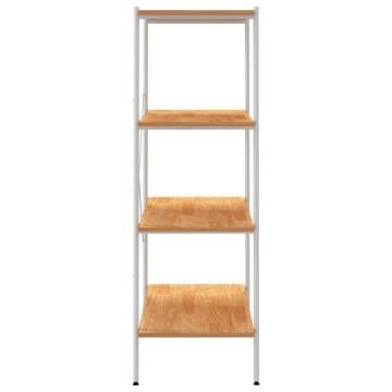 4-Tier Shelving Unit White and Oak 80x40x130 cm