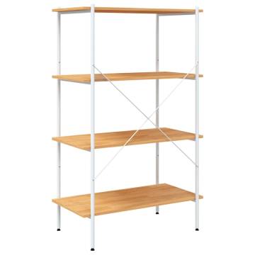 4-Tier Shelving Unit White and Oak 80x40x130 cm