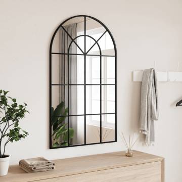 Wall Mirror Black 60x100 cm Arch Iron