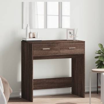 Dressing Table with Mirror Brown Oak 80x39x80 cm