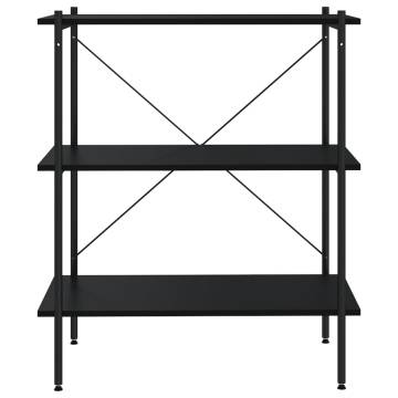 3-Tier Shelving Unit Black 80x40x92 cm