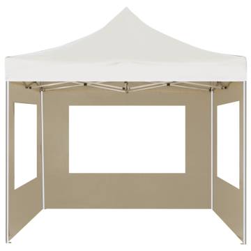 Professional Folding Party Tent with Walls Aluminium 2x2 m Cream