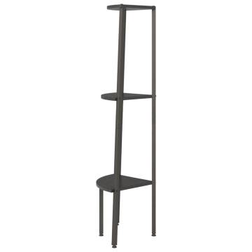 3-Tier Corner Shelf Black 45.5x31.5x120 cm