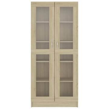 Vitrine Cabinet Sonoma Oak 82.5x30.5x185.5 cm Engineered Wood