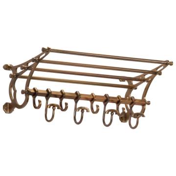 Luggage Rack with Coat Hangers Wall Mounted Aluminium