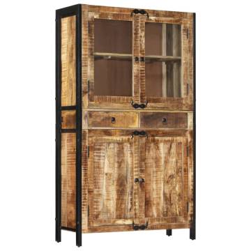 Highboard 100x40x175 cm Solid Rough Wood Mango