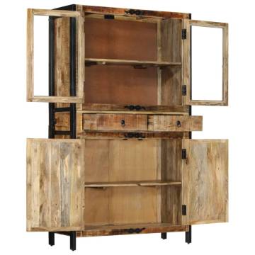 Highboard 100x40x175 cm Solid Rough Wood Mango