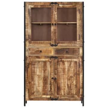 Highboard 100x40x175 cm Solid Rough Wood Mango