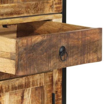 Highboard 100x40x175 cm Solid Rough Wood Mango