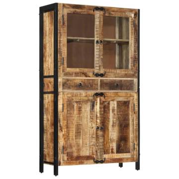 Highboard 100x40x175 cm Solid Rough Wood Mango