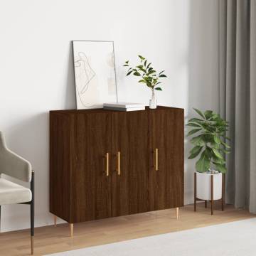 Sideboard Brown Oak 90x34x80 cm Engineered Wood