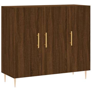 Sideboard Brown Oak 90x34x80 cm Engineered Wood