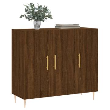 Sideboard Brown Oak 90x34x80 cm Engineered Wood