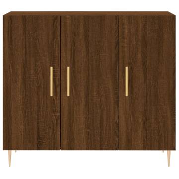 Sideboard Brown Oak 90x34x80 cm Engineered Wood