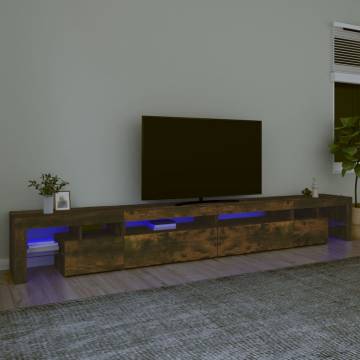 TV Cabinet with LED Lights Smoked Oak 290x36.5x40 cm