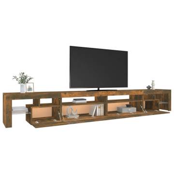 TV Cabinet with LED Lights Smoked Oak 290x36.5x40 cm