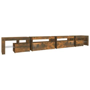 TV Cabinet with LED Lights Smoked Oak 290x36.5x40 cm