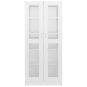 Vitrine Cabinet High Gloss White 82.5x30.5x185.5 cm Engineered Wood