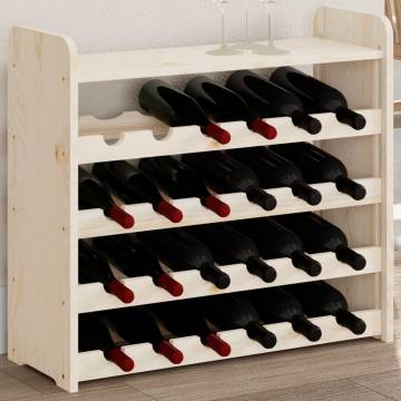 Wine Rack with Top Board 67.5x25x60 cm Solid Wood Pine