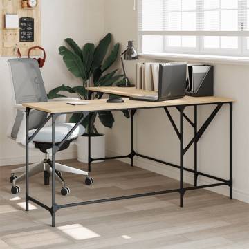 Desk Sonoma Oak 149x149x75 cm Engineered Wood