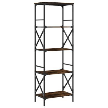 Bookcase 5-Tier Smoked Oak 59x35x171 cm Engineered Wood