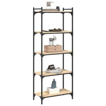 Bookcase 5-Tier Sonoma Oak 60x30x154 cm Engineered Wood