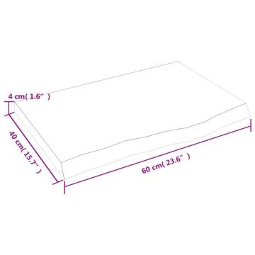 Bathroom Countertop 60x40x(2-4) cm Untreated Solid Wood