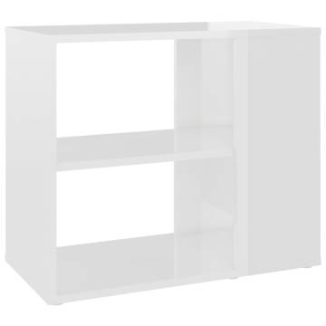 Side Cabinet High Gloss White 60x30x50 cm Engineered Wood